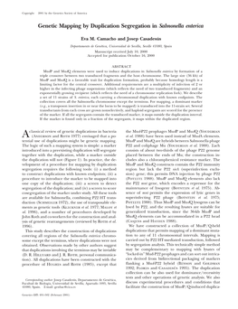 Genetic Mapping by Duplication Segregation in Salmonella Enterica