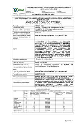 Aviso De Convocatoria