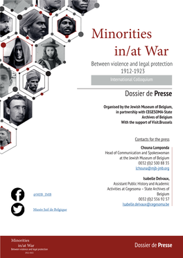 Minorities In/At War Between Violence and Legal Protection 1912-1923 International Colloquium
