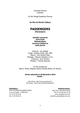 Passengers-2016-Dossier-Presse.Pdf