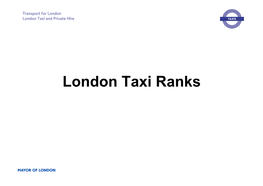 Tfl Appointed Taxi Ranks