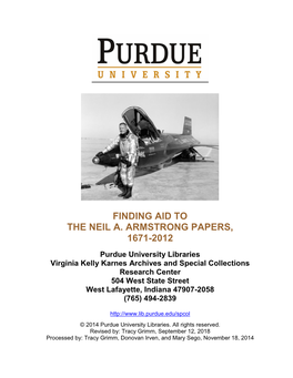 Finding Aid to the Neil A. Armstrong Papers, 1671-2012