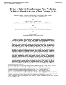 Review of Antarctic Greenhouses and Plant Production Facilities: a Historical Account of Food Plants on the Ice