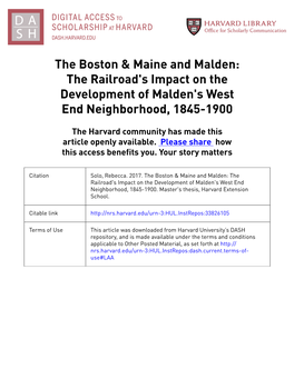 The Boston & Maine and Malden