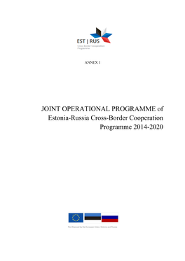 JOINT OPERATIONAL PROGRAMME for the Estonia-Russia Cross
