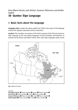 30 Quebec Sign Language