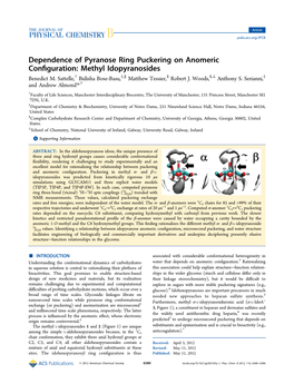 Dependence of Pyranose Ring Puckering on Anomeric Configuration