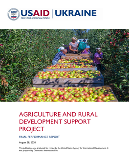 Agriculture and Rural Development Support Project Final Performance Report