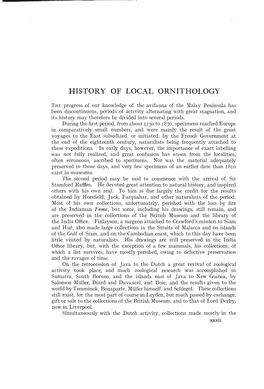 History of Local Ornithology