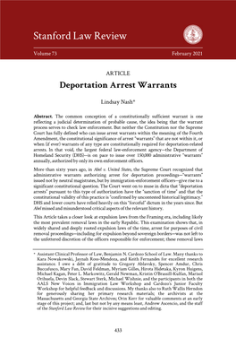 Deportation Arrest Warrants