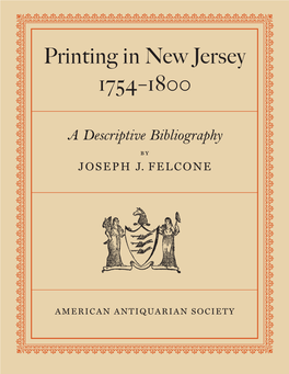 Printing in New ∆Ersey 1754–1800