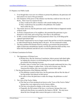 D. Disputes Over Public Lands 1. Even Though There Were Now Two Tribunes to Protect the Plebeians, the Patricians Still Had Cont