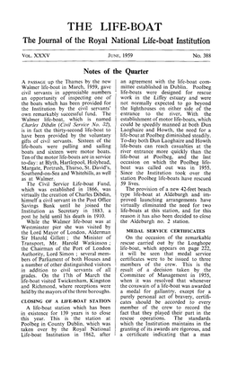 THE LIFE-BOAT the Journal of the Royal National Life-Boat Institution