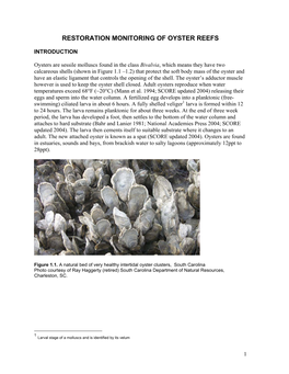 Restoration Monitoring of Oyster Reefs