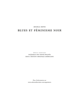 Blues Et Féminisme Noir