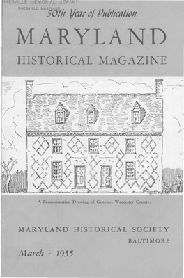 Maryland Historical Magazine, 1955, Volume 50, Issue No. 1