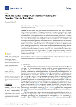 Multiple Sulfur Isotope Geochemistry During the Permian-Triassic Transition