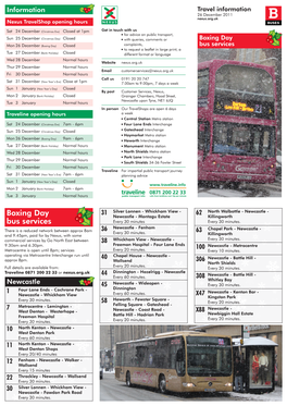 Boxing Day Bus Services