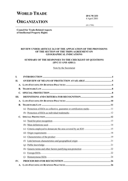 IP/C/W/253 4 April 2001 ORGANIZATION (01-1700)