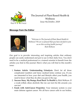 The Journal of Plant Based Health & Wellness