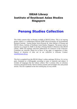 Penang Studies Collection
