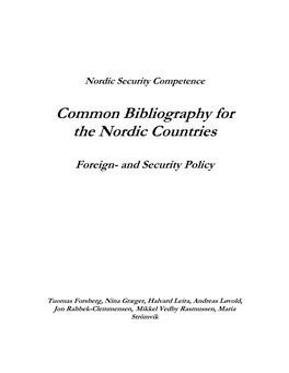 Common Bibliography for the Nordic Countries