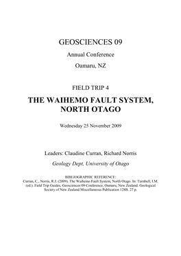 FT4 Waihemo Fault System