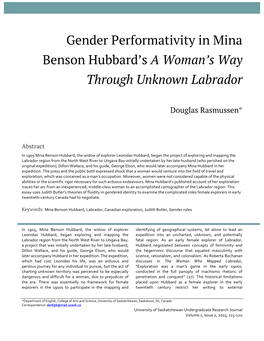 Gender Performativity in Mina Benson Hubbard's a Woman's Way