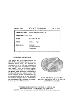 SCAMIT Newsletter Vol. 14 No. 6 1995 October