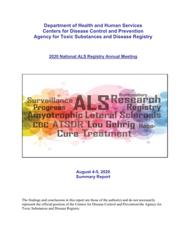 ATSDR's Annual Amyotrophic Lateral Sclerosis Surveillance Meeting July