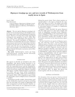 Bojamyces Transfuga Sp. Nov. and New Records of Trichomycetes from Mayﬂy Larvae in Spain