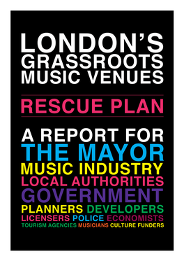 London's Grassroots Music Venues: Rescue Plan
