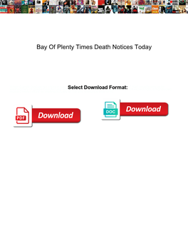 Bay of Plenty Times Death Notices Today