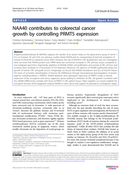 NAA40 Contributes to Colorectal Cancer Growth by Controlling