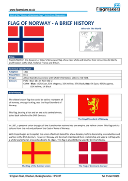 FLAG of NORWAY - a BRIEF HISTORY Where in the World