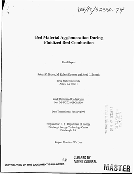 Bed Material Agglomeration During Fluidized Bed Combustion