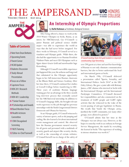 THE AMPERSAND Volume 7 Issue 6 May 2014 an Internship of Olympic Proportions