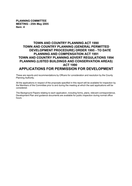 Applications for Permission for Development