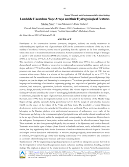 Landslide Hazardous Slope Arrays and Their Hydrogeological Features