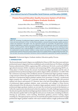 Process-Focused Education Quality Assurance System of Full-Time