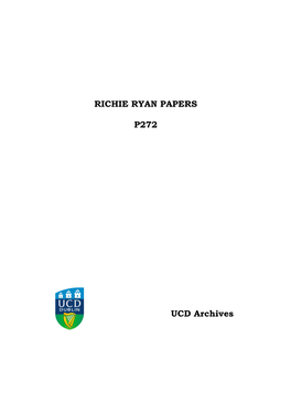 RICHIE RYAN PAPERS P272 UCD Archives