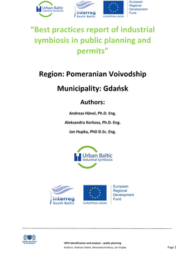 “Best Practices Report of Industrial Symbiosis in Public Planning and Permits”