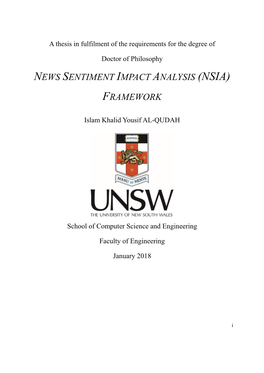 News Sentiment Impact Analysis (NSIA) Framework