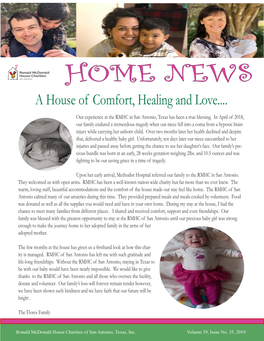 HOME NEWS a House of Comfort, Healing and Love