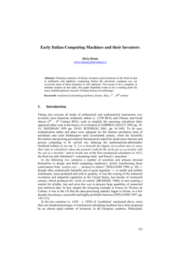 Early Italian Computing Machines and Their Inventors