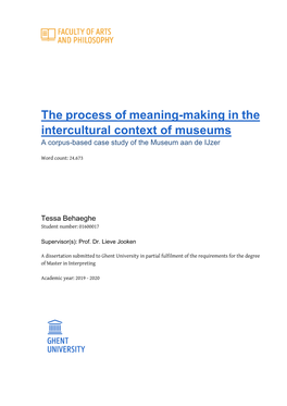 The Process of Meaning-Making in the Intercultural Context of Museums a Corpus-Based Case Study of the Museum Aan De Ijzer