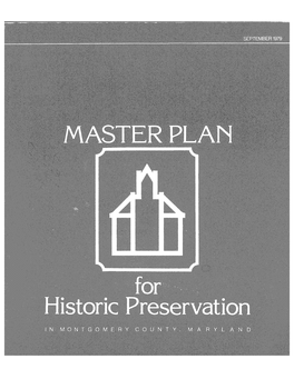 Master Plan for Historic Preservation Montgomery County, Maryland
