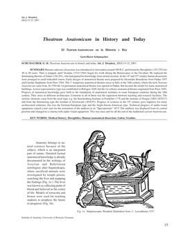 Theatrum Anatomicum in History and Today