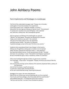 John Ashbery Poems