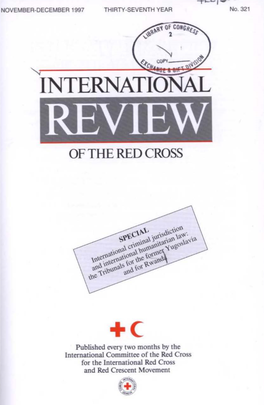 International Review of the Red Cross, November-December 1997, Thirty-Seventh Year